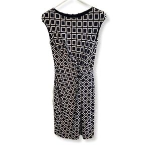 Lauren Ralph Lauren Fully Lined Geometric Twist Front Dress Sz 4